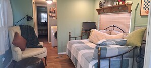 1 bedroom, iron/ironing board, travel cot, bed sheets