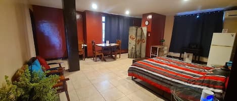 Leilighet – business, 1 queensize-seng | Oppholdsområde | En 43-tommers TV med Parabol-TV samt Netflix og strømmetjenester