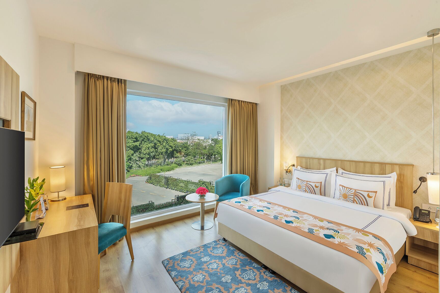 Sábanas de algodón egipcio, ropa de cama de alta calidad y minibar 