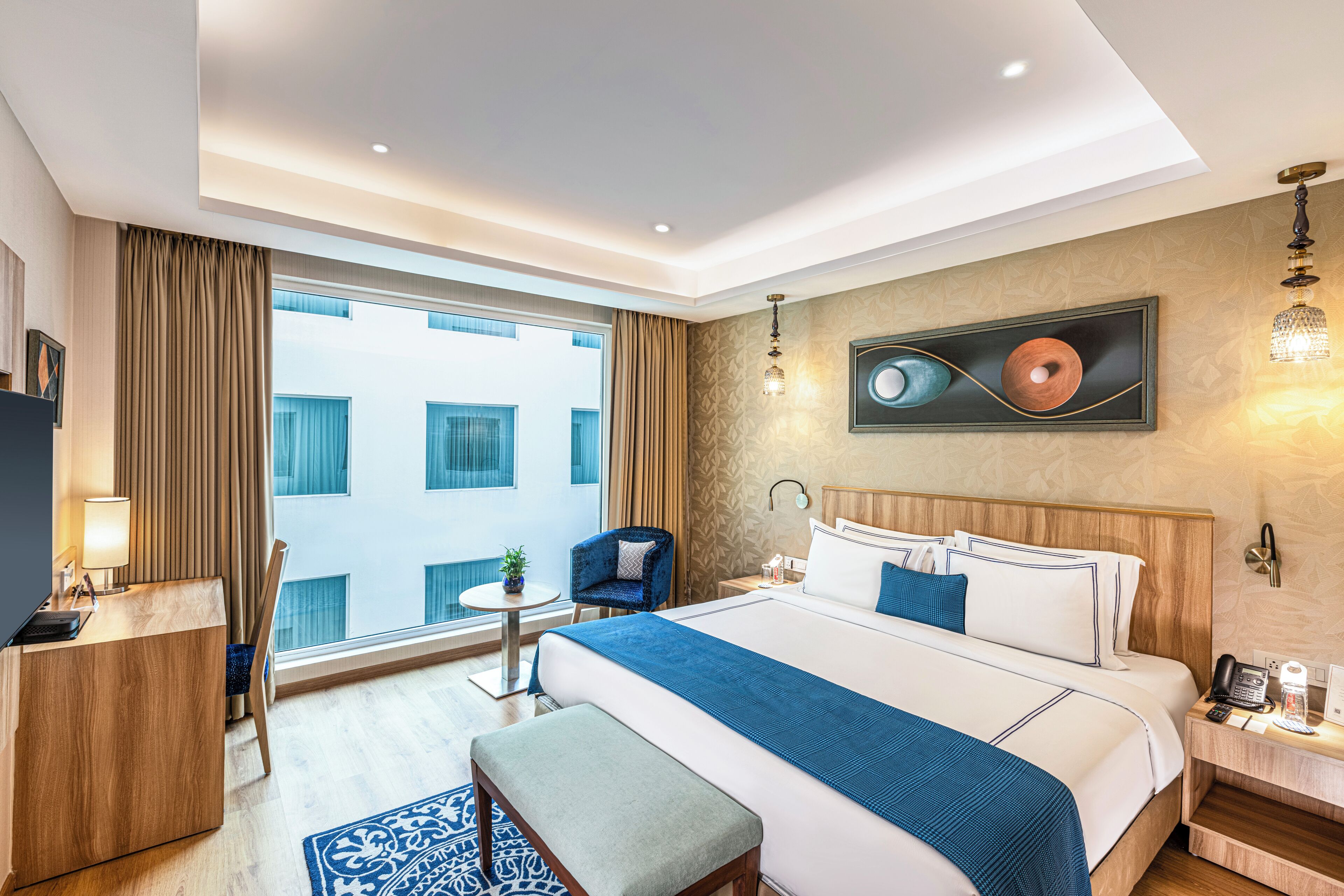 Deluxe-værelse med 2 enkeltsenge | Egyptiske bomuldslagner, premium-sengetøj, minibar