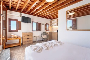 In-room safe, laptop workspace, blackout curtains, iron/ironing board - Arte Lindos Suites  (Rhodes)