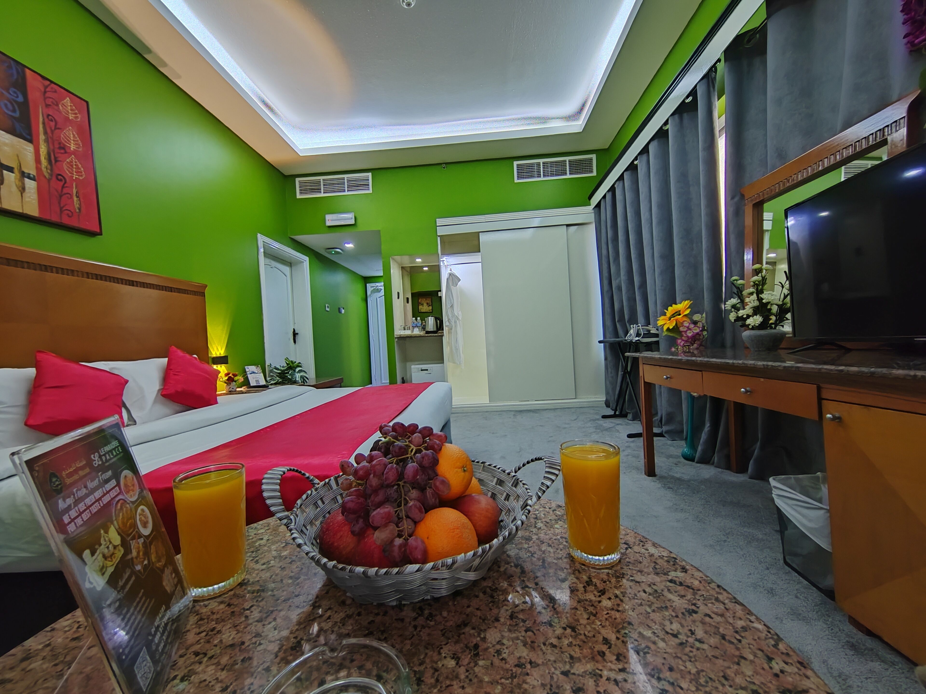 Memory foam beds, minibar, in-room safe, desk