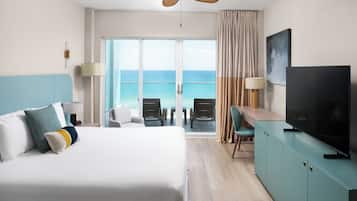 Deluxe Oceanfront King with Balcony | In-room safe, desk, iron/ironing board, free WiFi
