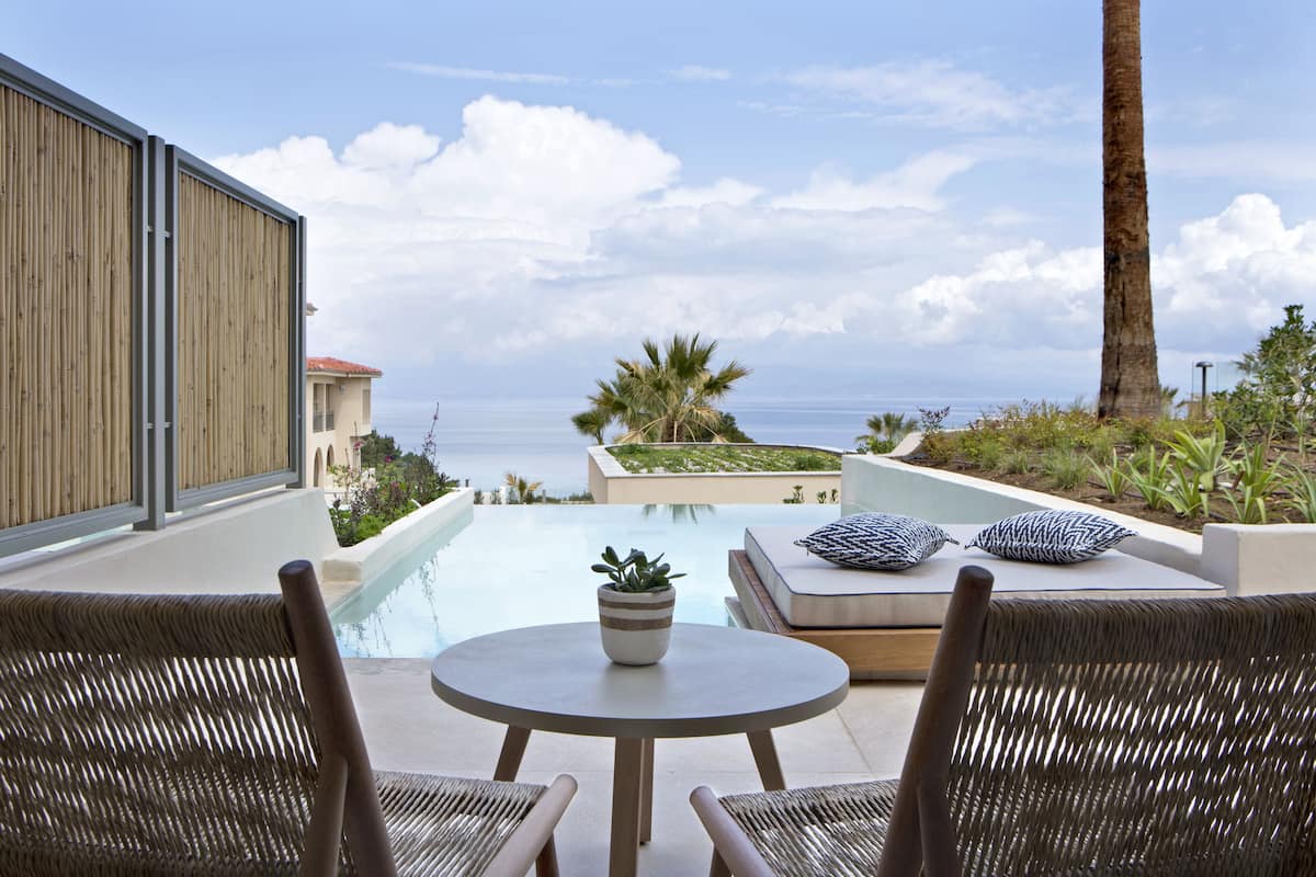 Junior Suite Sea View Private Pool | 1 bedroom, premium bedding, down comforters, memory foam beds