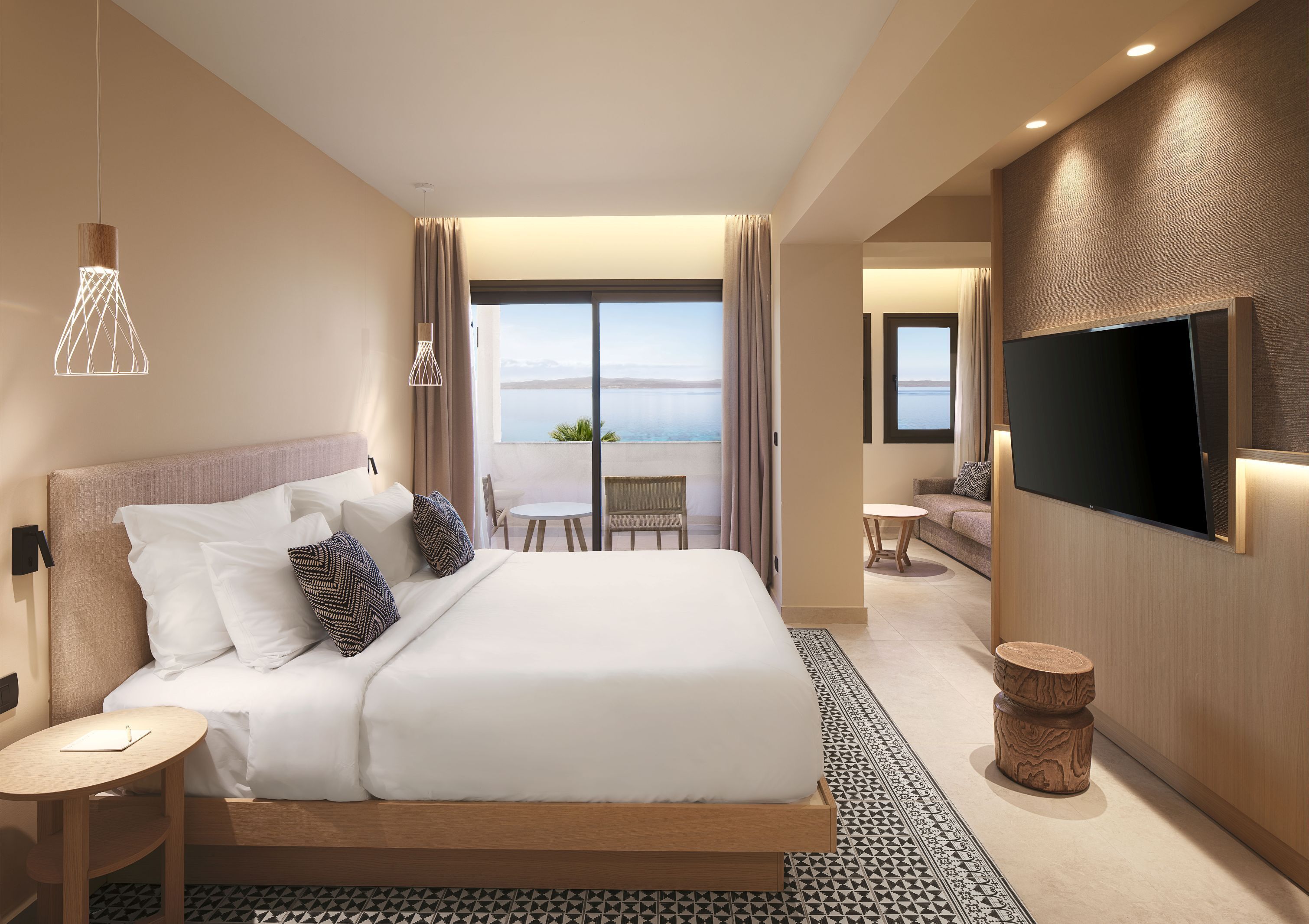 Junior Suite Sea View | Premium bedding, down comforters, memory foam beds, in-room safe