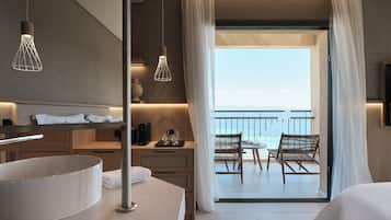 Deluxe Double Room Sea View | 1 bedroom, premium bedding, down comforters, memory foam beds