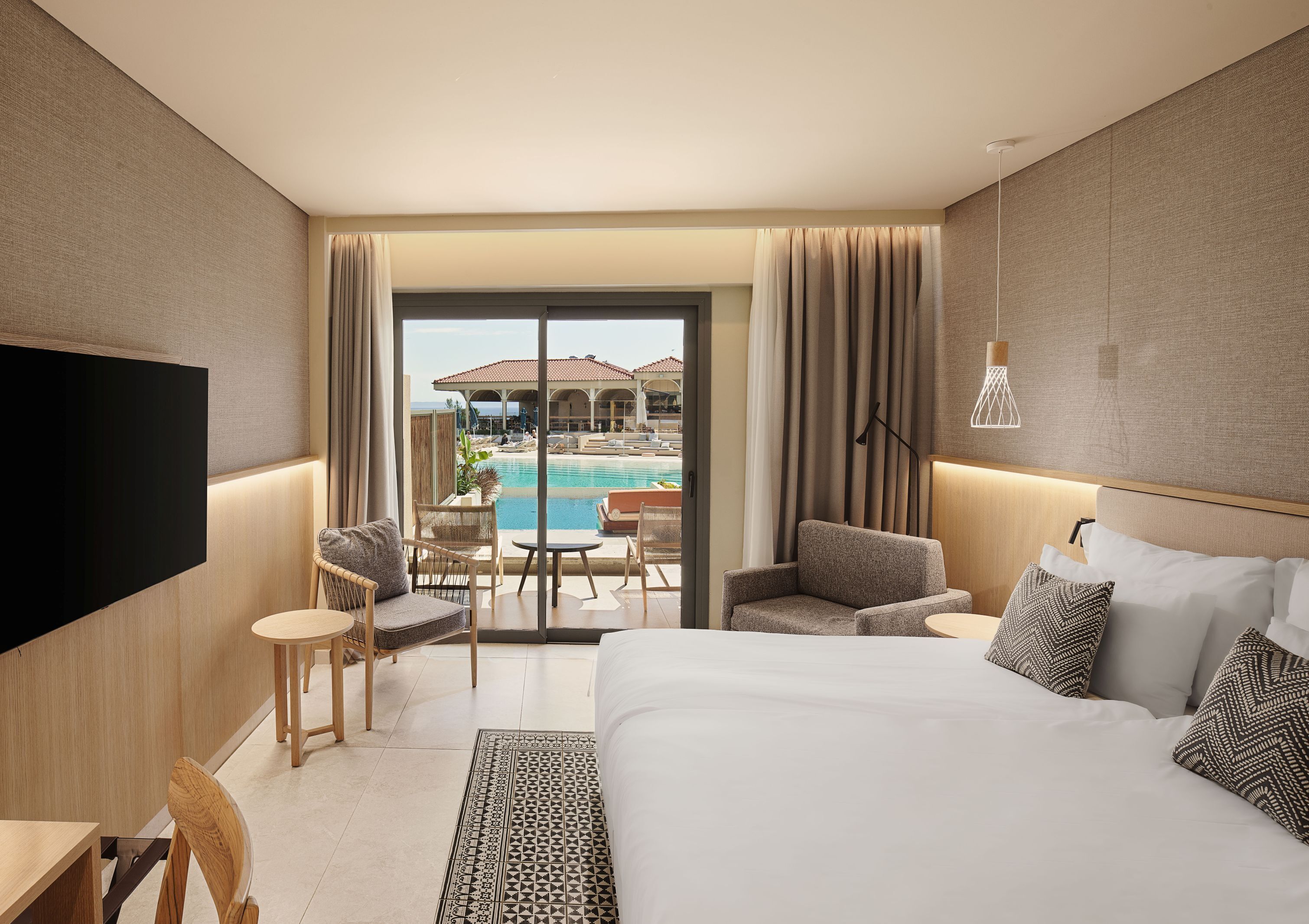 Deluxe Double Room, Private Pool, Sea View | Premium bedding, down comforters, memory foam beds, in-room safe