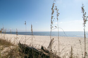 På stranden