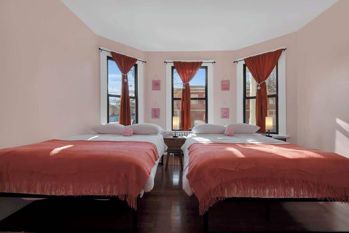 5 bedrooms, memory-foam beds, iron/ironing board, travel cot