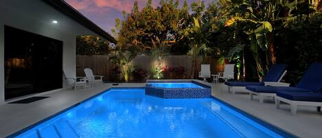 Outdoor pool, a heated pool