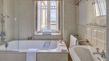 Superior Double Room | Bathroom | Designer toiletries, hair dryer, bathrobes, slippers