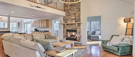 Smart TV, fireplace, video games