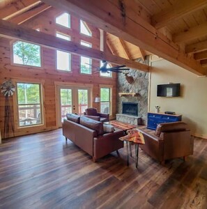 Smart TV, fireplace, video games, books