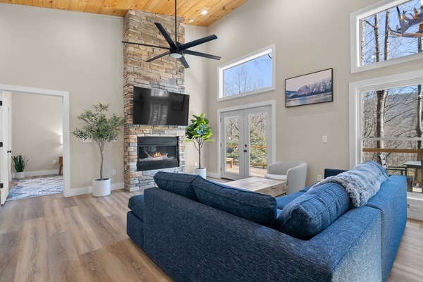 Smart TV, fireplace
