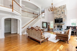 Smart TV, fireplace, video games