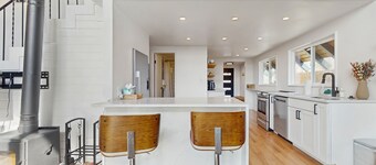 Amazing dog-friendly mountain view home with hot tub, wood stove, patio, & deck