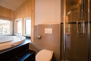Bathtub, hair dryer, towels