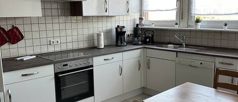 Kühlschrank, Mikrowelle, Herdplatte, Geschirrspüler