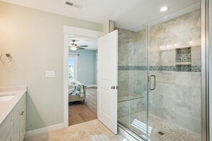 Shower, towels - 5373 - Wench's Pad 4, a stunning 20-bed oceanfront retreat in Kill Devil Hills (Kill Devil Hills)