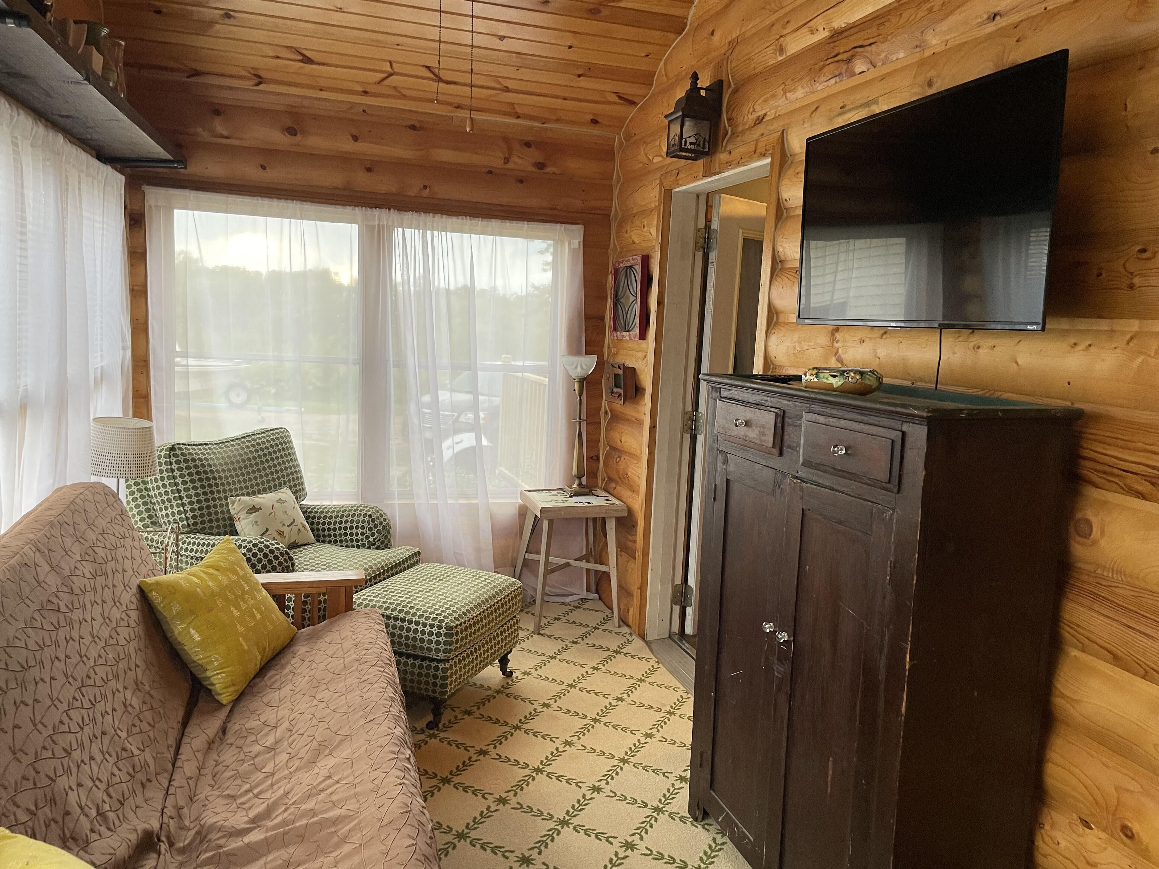 智能電視、壁爐、書籍、音樂庫