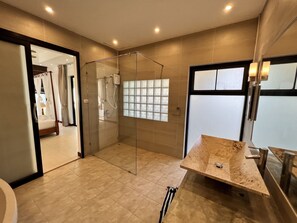 Shower, bidet, soap, shampoo