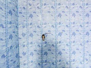 Economy-Doppelzimmer | Badezimmer | Dusche, Handtücher, Toilettenpapier