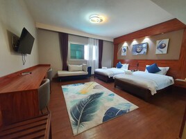 高级双床房 | 迷你吧、客房内保险箱、办公桌、隔音