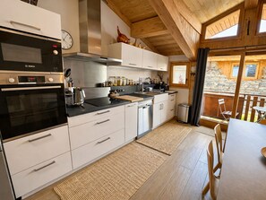 Fridge, microwave, dishwasher