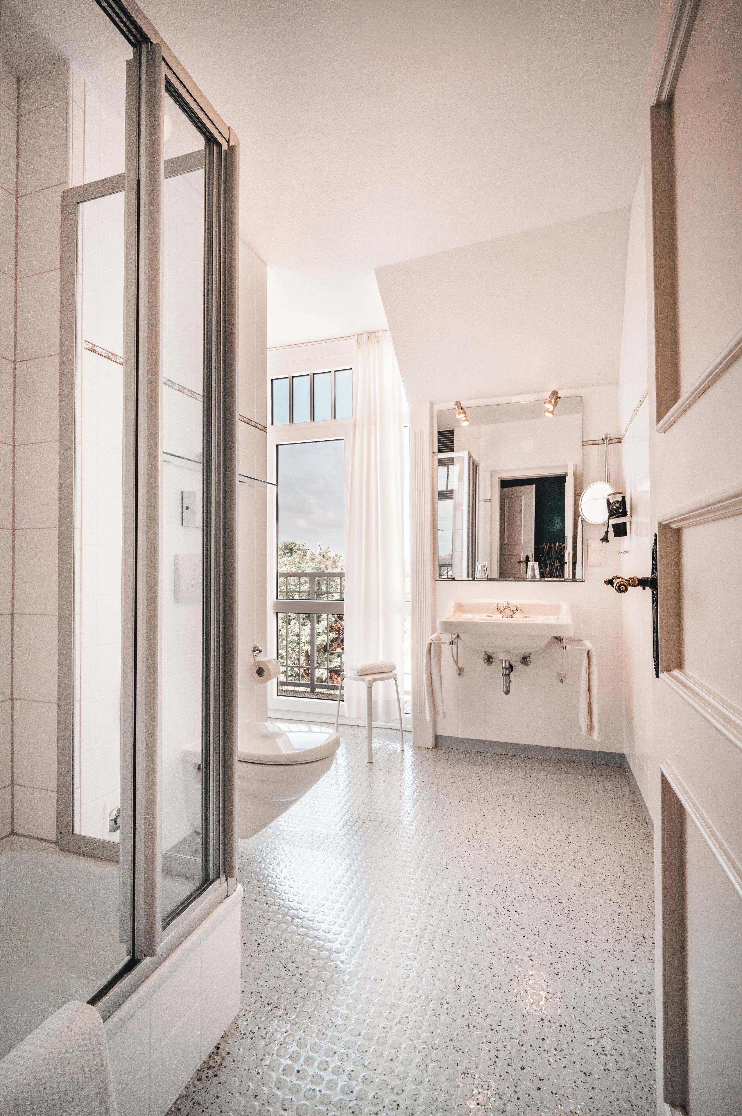 Comfort Double Room | Bathroom | Shower, hair dryer, bathrobes, slippers