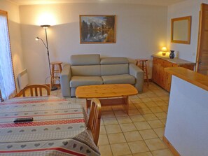 TV - Cozy apartment in Samoëns with terrace and parking (Samoëns)