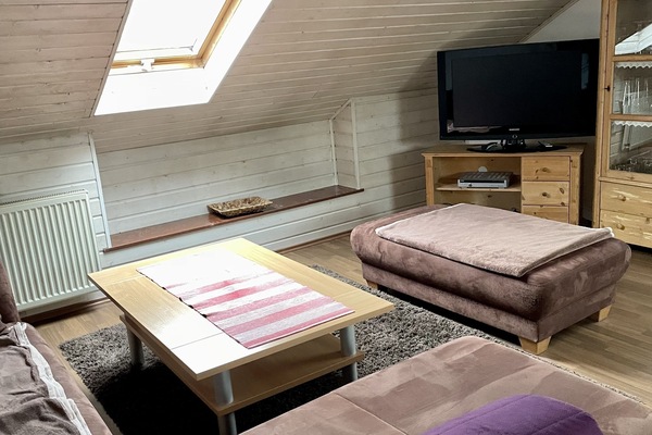 Wohnzimmer mit Sat-TV