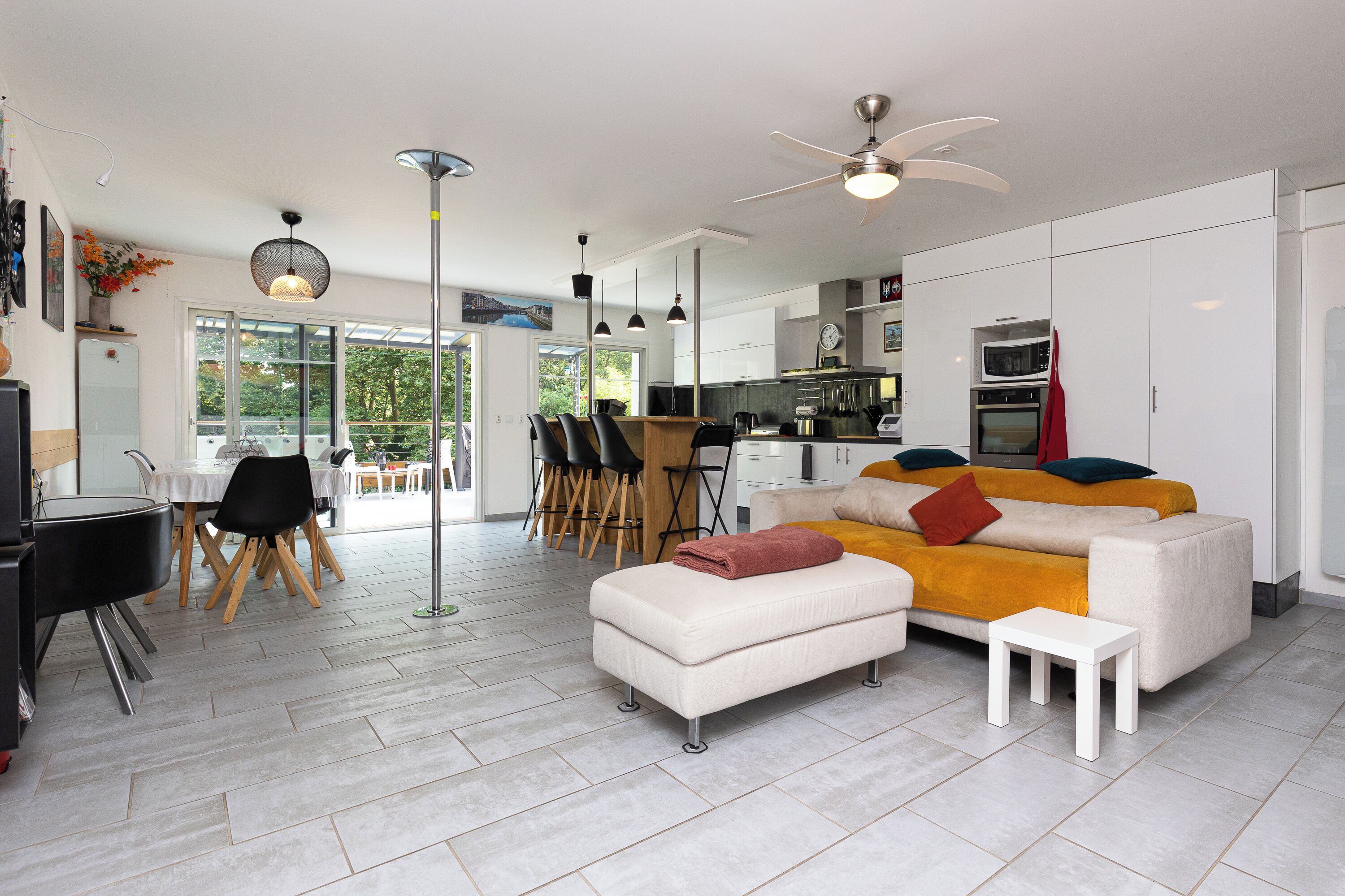 Fireplace, ping pong