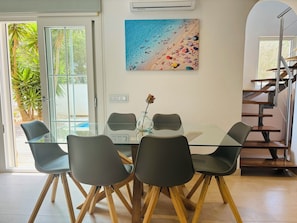 Dining - Design Villa Bahia Azul, roof terrace with panoramic sea view, nice garden, pool (Badia Blava)
