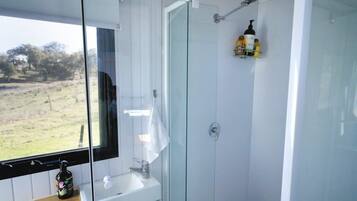 Ducha, secador de pelo y toallas