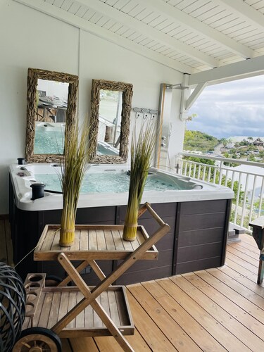 Villa bungalow Colibri vue sur mer et Saint Barthélémy