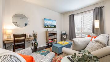 TV connectée, cheminée, jeux vidéo, lecteur de DVD