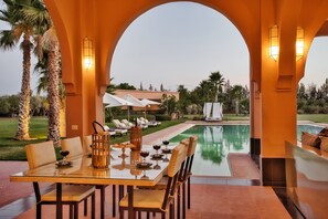 Outdoor pool, a heated pool - The 5* luxury villa in Marrakech. (Marrakesh)