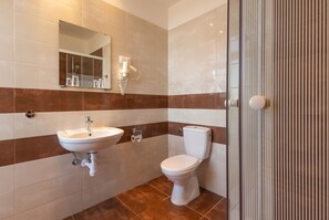 Deluxe Double or Twin Room | Bathroom | Shower, hair dryer, slippers, towels