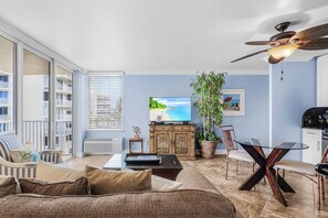 Condo, 1 Bedroom | Living area - Updated Gulf Front Condo On The South End Of Fort Myers Beach! 1 Bedroom Condo by RedAwning (Fort Myers Beach)
