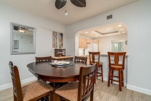 Condo, 2 Bedrooms | In-room dining - Bella Lago 323 Your Home Away From Home In Paradise! - 7431 Bella Lago Drive 2 Bedroom Condo by RedAwning (Fort Myers Beach)