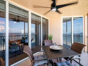 Balcony - Estero Island Beach Villas #703 - Updated Top Floor Gulf Front & Sunsets - 250 Estero Blvd 2 Bedroom Condo by RedAwning (Fort Myers Beach)