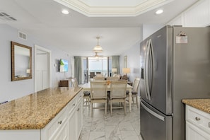 Condo, 2 Bedrooms | Private kitchen - Fantastic Gulf Front Condo On The North End Of The Island - Beach Villas # 504 2 Bedroom Condo by RedAwning (Fort Myers Beach)