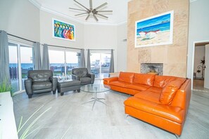 Villa, 3 Bedrooms | Living area - Stunning 3 Bedroom Beach Villa on Sandy Beach Las Palmas Beachfront Resort V-05 3 Villa by RedAwning (Puerto Peñasco)