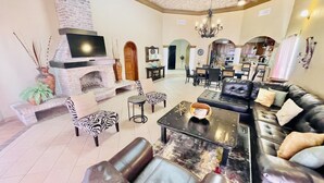 Villa, 3 Bedrooms | Living area - Stunning 3 Bedroom Beach Villa on Sandy Beach at Las Palmas Beachfront Resort V4 3 Villa by RedAwning (Puerto Peñasco)