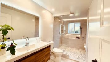Rainfall showerhead, hair dryer
