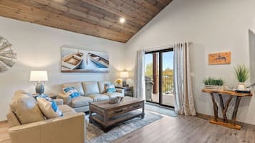 Smart TV, fireplace, video games, books