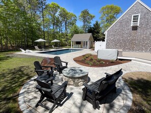 A heated pool - Sea Chalet: 042-B Gorgeous Heated Saltwater Pool, Hot Tub, Gas Fire pit, Game Room (Brewster)
