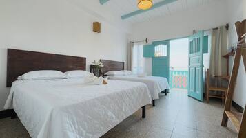 Double Room, 2 Double Beds | Balcony view