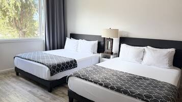 1 bedroom, desk, iron/ironing board, travel cot