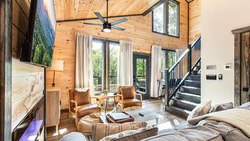 Smart TV, fireplace, video games